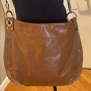 Rebecca Minkoff tan leather crossbody with studs